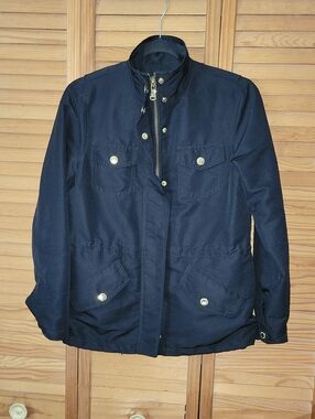 Lauren Ralph Lauren Black Utility Anorak Jacket Windbreaker Gold  Size P 00 XXS